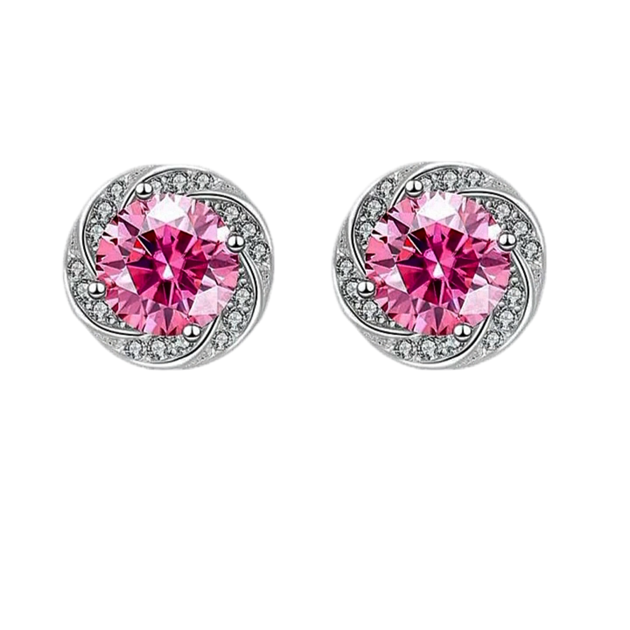 Stud pink earrings