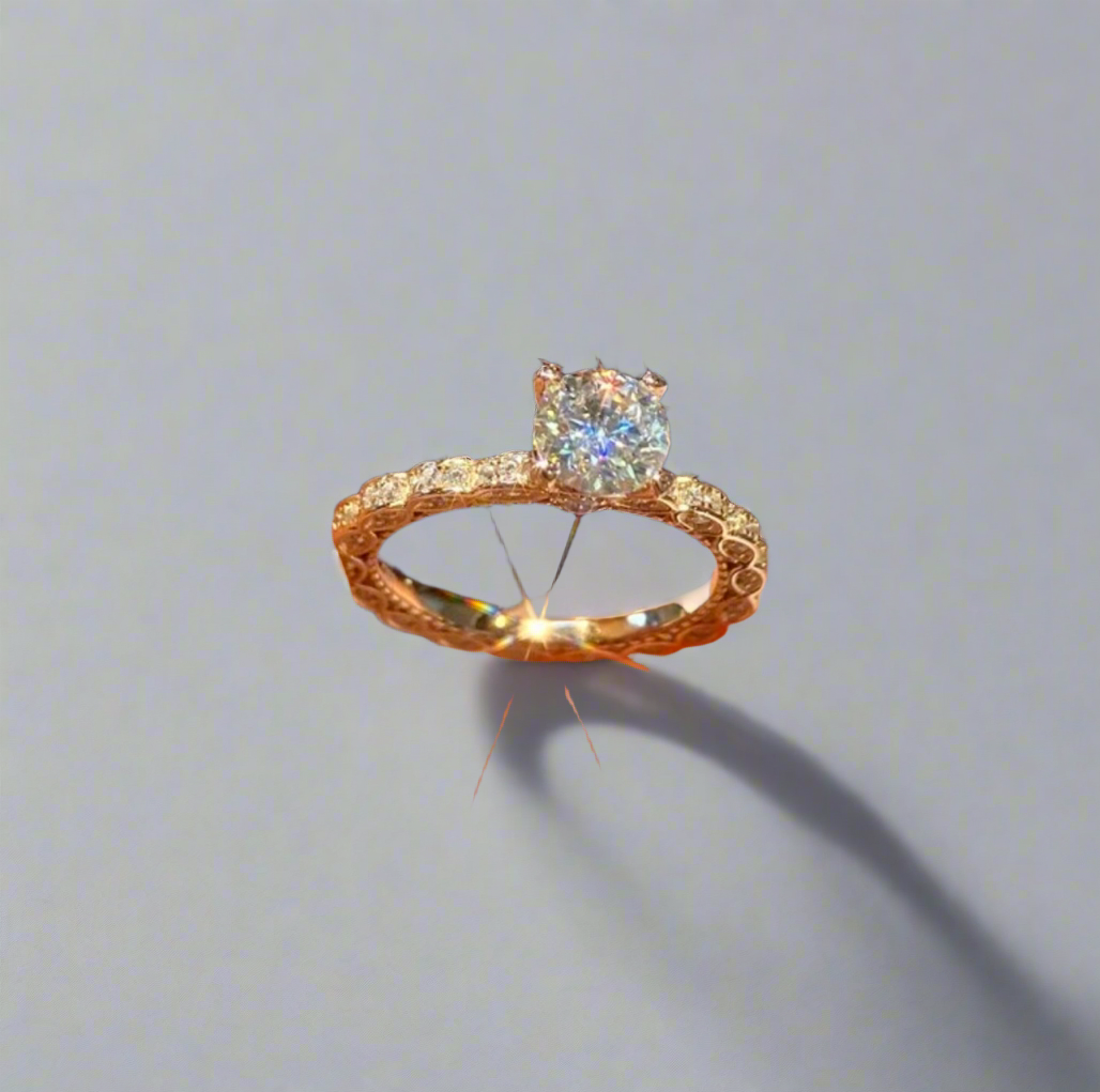 Gold rose ring