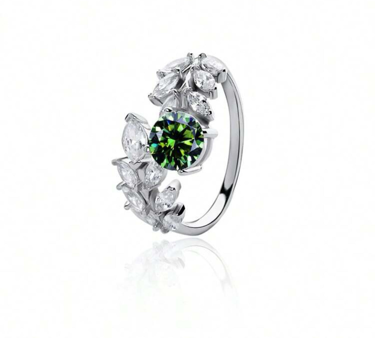Green leaf ring