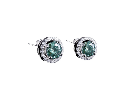 Blue green earrings