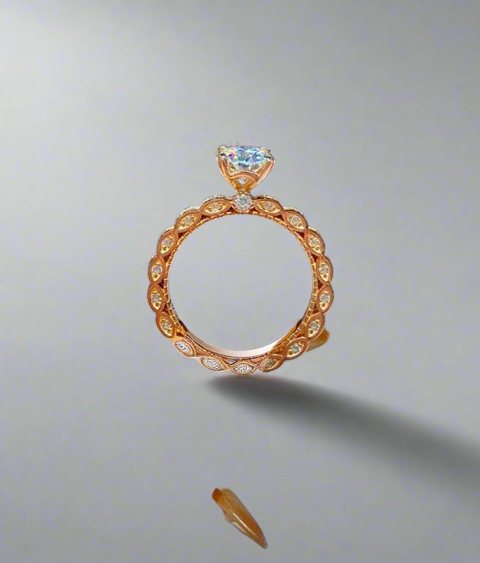 Gold rose ring